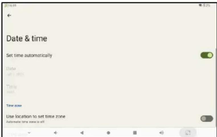 Date & time Set time automatically Date Use time zone Time zone Use location to set time zone Automatic time zone is off