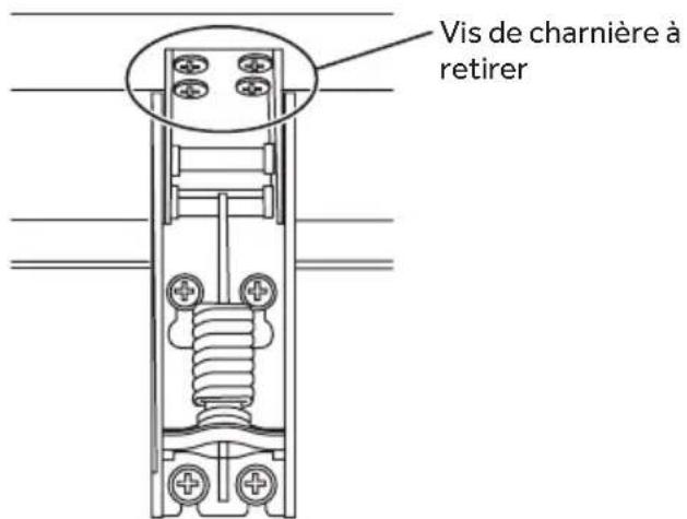 Vis de charnière à retirer