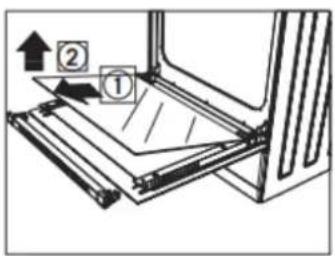 Technical diagram showing a mechanical assembly with labeled components and directional arrows