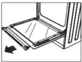 Technical line drawing of a mechanical assembly with an arrow indicating direction (no text or symbols)
