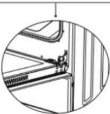 Technical line drawing of a door handle assembly (no text or symbols)