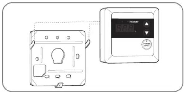 Diagram showing two electronic devices: a device with internal components and a digital display labeled 'PICKET'.