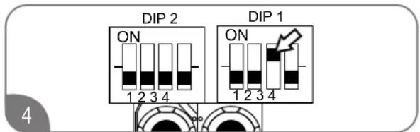 DIP 2 ON 1 2 3 4 DIP 1 ON 1 2 3 4