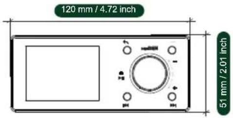120 mm / 4.72 inch 51 mm / 2.01 inch