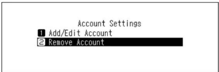 Account Settings 1 Add/Edit Account 2 Remove Account