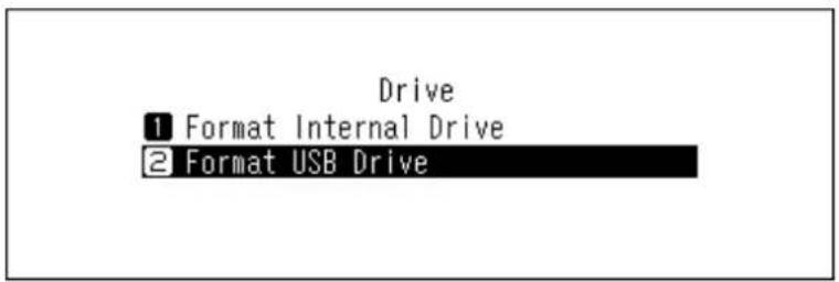 Drive 1 Format Internal Drive 2 Format USB Drive