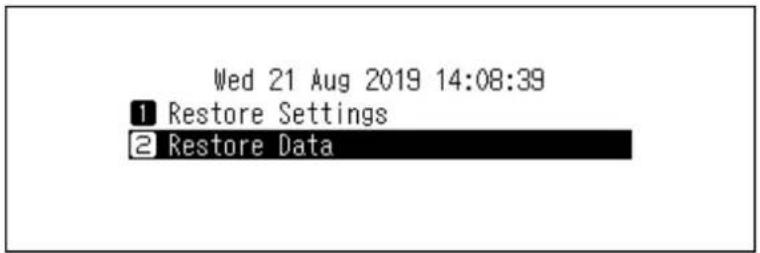Wed 21 Aug 2019 14:08:39 ① Restore Settings ② Restore Data