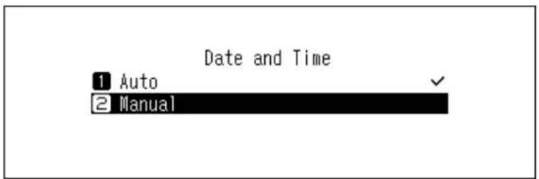Date and Time 1 Auto 2 Manual