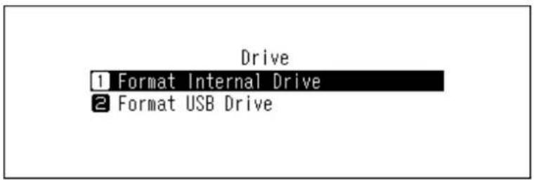 Drive 1 Format Internal Drive 2 Format USB Drive