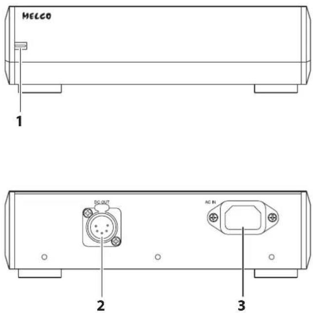 MELCO 1 DC OUT AC IN 2 3