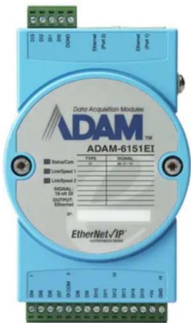 Data Acquisition Modules ADAM TM ADAM-6151EI STATUS/Com Link/Speed 1 Link/Speed 2 SIGNAL: 16-ch DI OUTPUT: Ethernetred IP- TYPE SIGNAL 00 00.0 - 10 00 00.0 - 10 00.0 - 10 00.0 - 10 00.0 - 10 00.0 - 10 00.0 - 10 00.0 - 10 00.0 - 10 00.0 - 10 00.0 - 10 00.0 - 10 00.0 - 12 00.0 - 12 00.0 - 12 00.0 - 12 00.0 - 12 00.0 - 12 00.0 - 12 00.0 - 12 00.0 - 12 00.0 - 12 EtherNet√IP® AUTOMOBILE SYSTEM