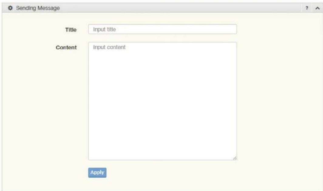 Sending Message Title Input title Content Input content Apply