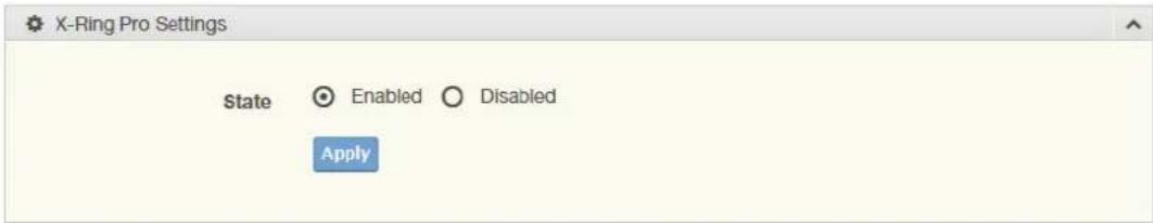 X-Ring Pro Settings State Enabled Disabled Apply