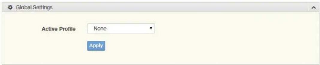 Global Settings Active Profile None Apply