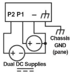 P2 P1 Chassis GND (pane) Dual DC Supplies