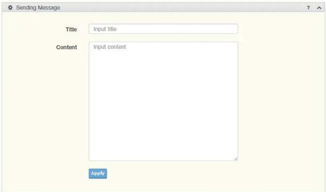 Sending Message Title Input title Content Input content Apply