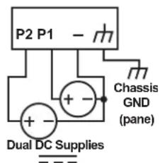 P2 P1 Chassis GND (pane) Dual DC Supplies