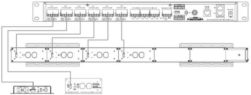 Atlas Sound ECM-20SH - Wiring With an ECS-6RM Sequencer Controller - 1