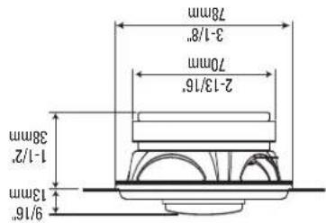 78mm 3-1/8" 70mm 2-13/16" 38mm 1-1/2" 9/16"