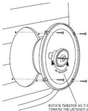 ROTATE TWEETER SO IT IS TOWARD THE LISTENER U