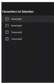 Favourites List Selection □ Favourites1 □ Favourites2 □ Favourites3 □ Favourites4