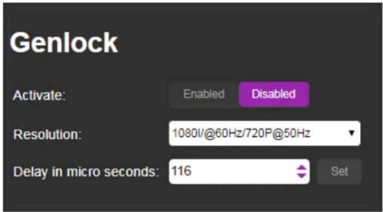 Kramer VS-8FDxl - Setting the Genlock - 1