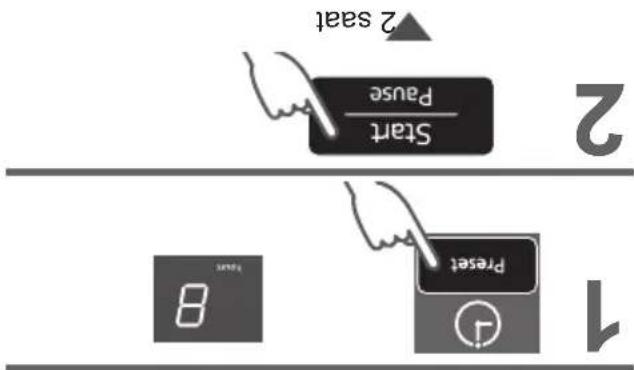 graph TD A["Start"] --> B["Pause"] B --> C["2 seat"] D["8 timer"] --> E["Preset"] E --> F["1"]