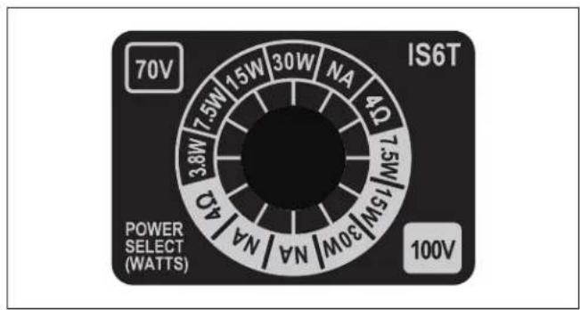 70V 7.5W/1.5W/30W NA 40Ω 7.5W/1.5W/30W NA 40Ω 7.5W/1.5W/30W NA 40Ω POWER SELECT (WATTS) 100V