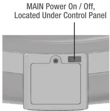 MAIN Power On / Off, Located Under Control Panel