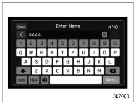 Enter Name 4/10 < MAX AAAA 1 2 3 4 5 6 7 8 9 0 Q W E R T Y U I O P A S D F G H J K L ▲ Z X C V B N M ∂εύ !@# # Next 307000