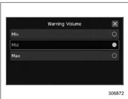 Warning Volume Min Mid Max 306872