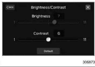 Brightness/Contrast Brightness 7 1 11 Contrast 6 1 11 Default 306873