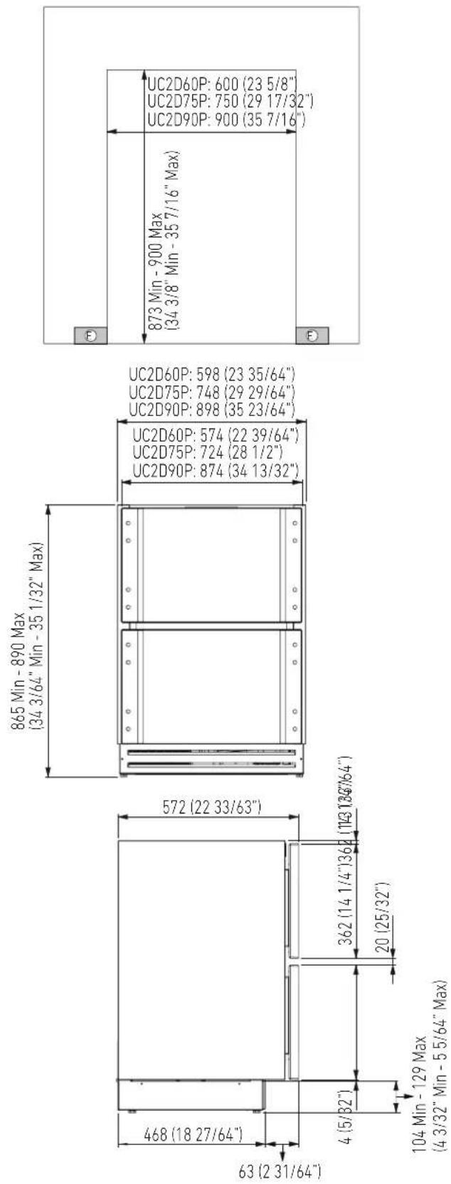 Fhiaba UCB601TGMO - Depth with door (without panel) - 3