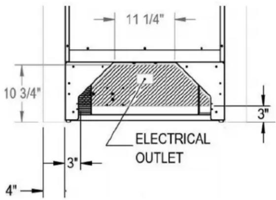 10 3/4" 11 1/4" 3" 3" ELECTRICAL OUTLET 4"