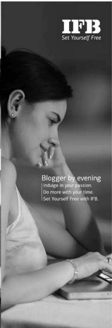IFB Set Yourself Free Blogger by evening Indulge in your passion, Do more with your time. Set Yourself Free with IFB.