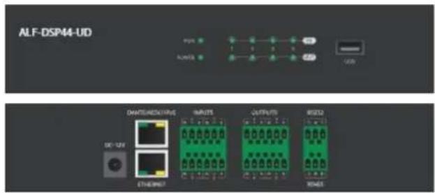 ALF-DSP44-UD Power I/O I/O I/O USB OMETEREDUCTIVE INPUTS OUTPUTS RESET DC-12V OTHERINJET 0.125±0.125 0.125±0.125 0.125±0.125 0.125±0.125 0.125±0.125