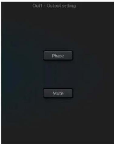Out1 - Output setting Phase Mute
