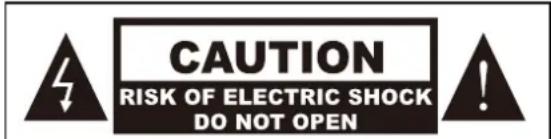 CAUTION RISK OF ELECTRIC SHOCK DO NOT OPEN