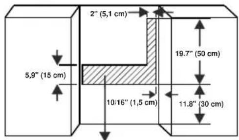 2" (5,1 cm) 5,9" (15 cm) 10/16" (1,5 cm) 19.7" (50 cm) 11.8" (30 cm)