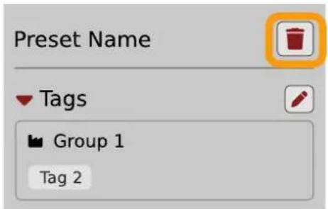 Preset Name Tags Group 1 Tag 2