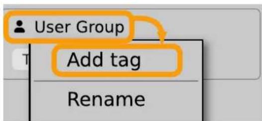 User Group Add tag Rename