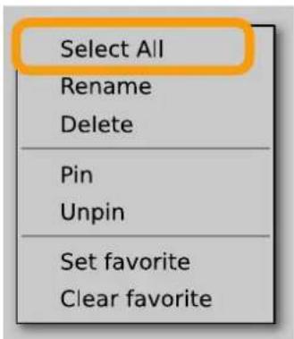 Select All Rename Delete Pin Unpin Set favorite Clear favorite