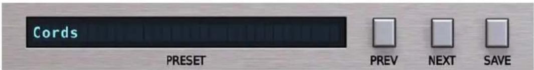 Cords PRESET PREV NEXT SAVE