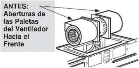ANTES: Aberturas de las Paletas del Ventilador Hacia el Frente