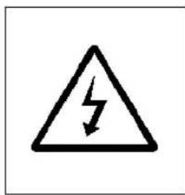 Warning symbol image showing a lightning bolt inside a triangle with a lightning bolt symbol