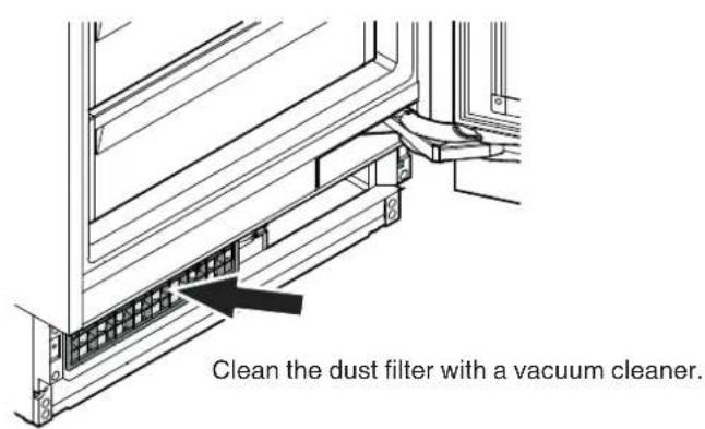 Clean the dust filter with a vacuum cleaner.