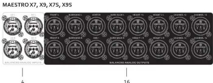 MAESTRO X7, X9, X75, X9S BALANCED ANALOG INPUTS 4 16