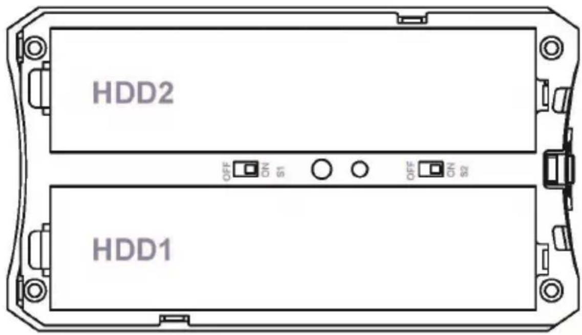 HDD2 OFF ON S1 OFF ON S2 HDD1