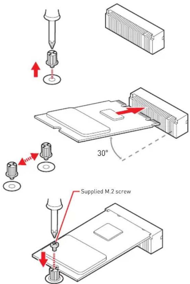 Supplied M.2 screw 30°