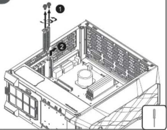 Technical diagram of a server rack with labeled components and airflow indicators